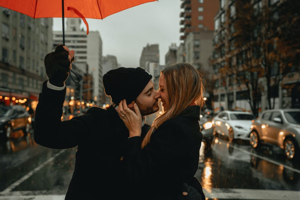 You can get great engagement photos even if it rains.