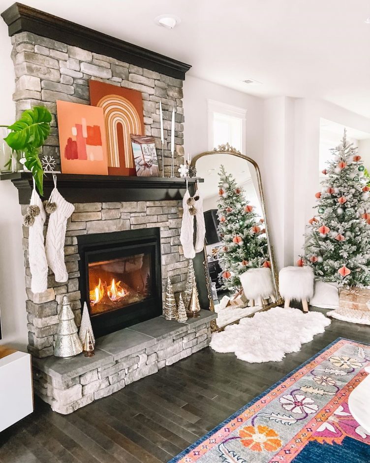 Winter and christmas mantel decorating ideas