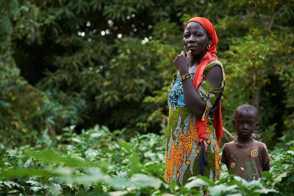 Farmer and her son