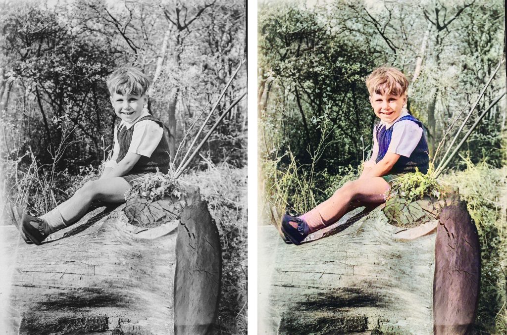 Colorize black-and-white photos for photo restoration