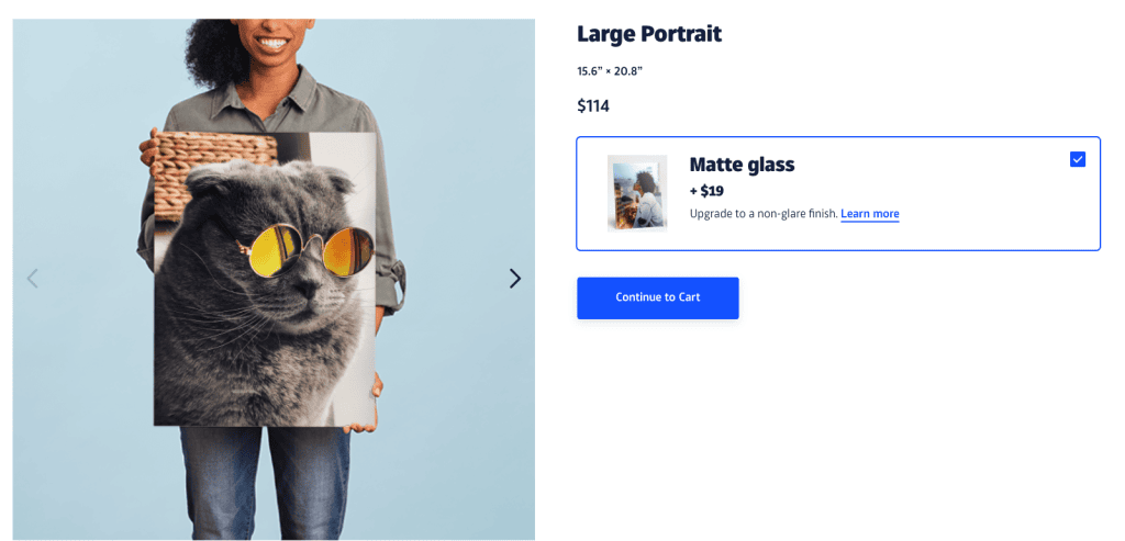 matte glass large portrait of cat