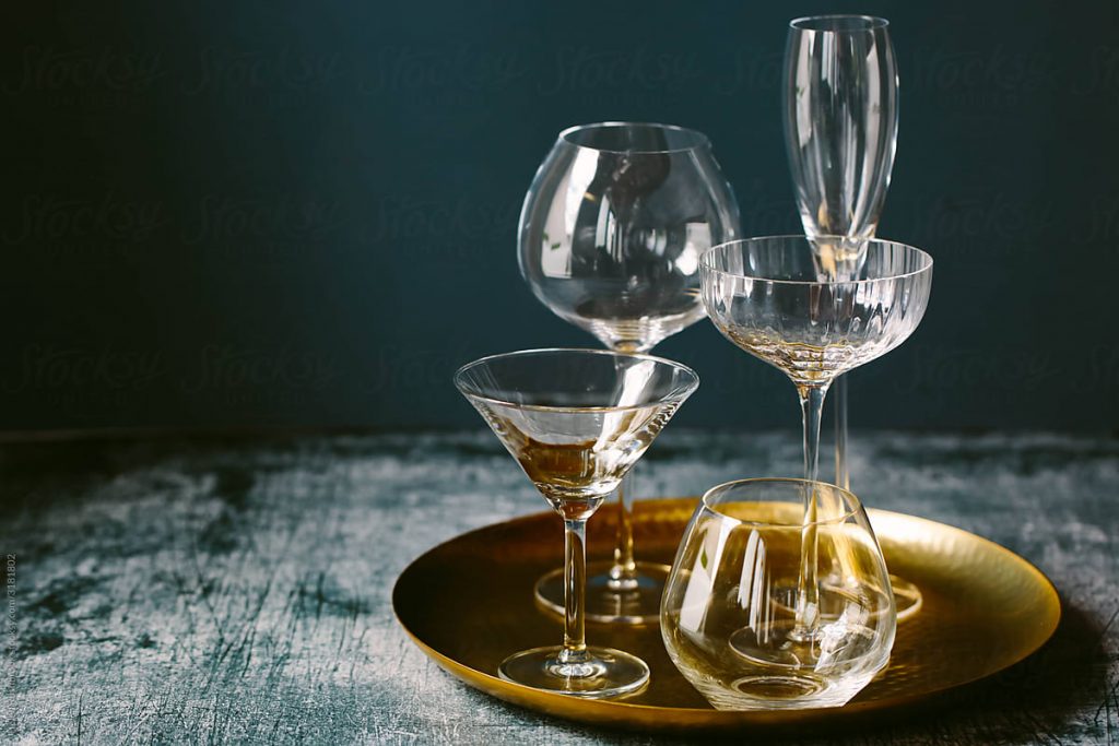 One of the best bar cart ideas is finding statement glassware