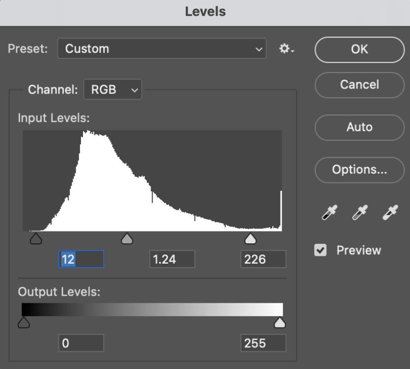 adjust level in photoshop tool